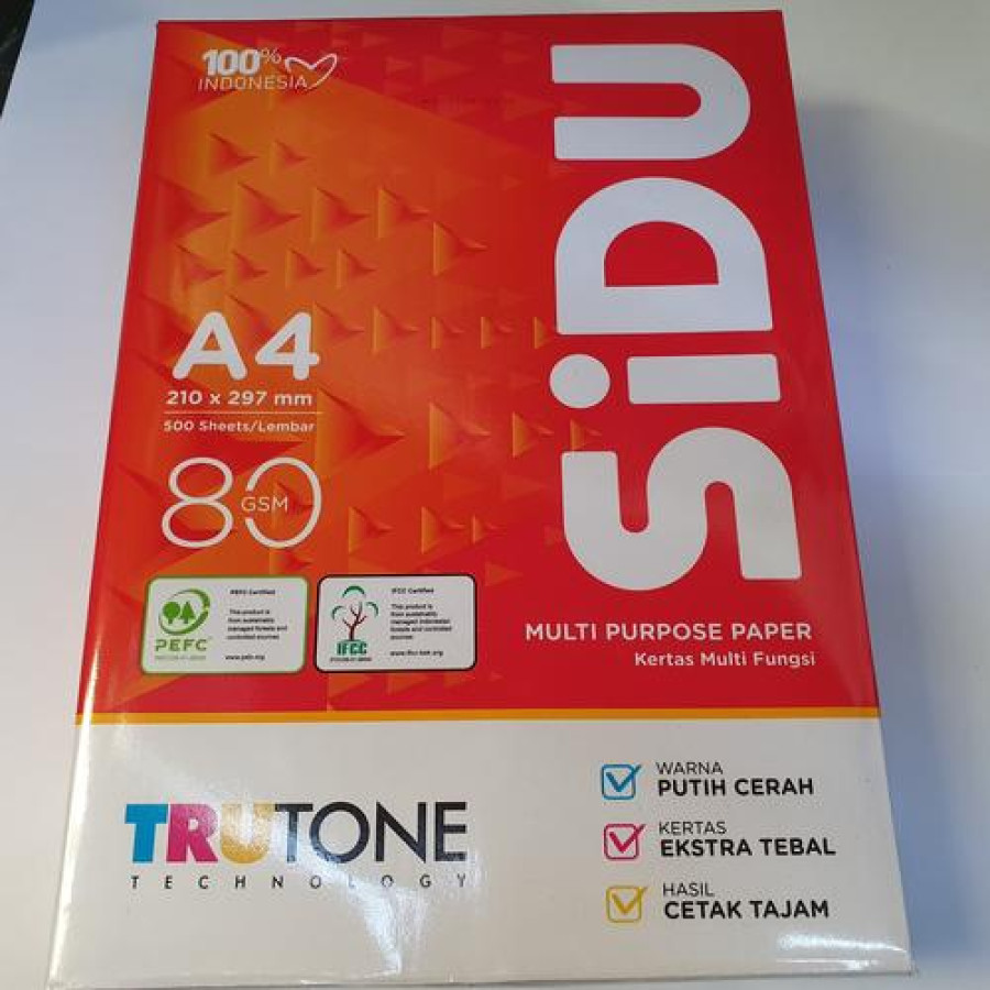 KERTAS HVS A4 80 GSM SIDU