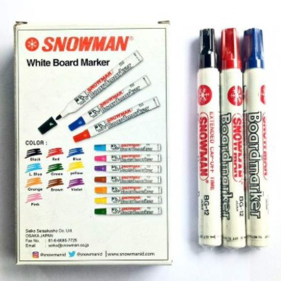 Spidol White Board SNOWMAN - 3 Warna