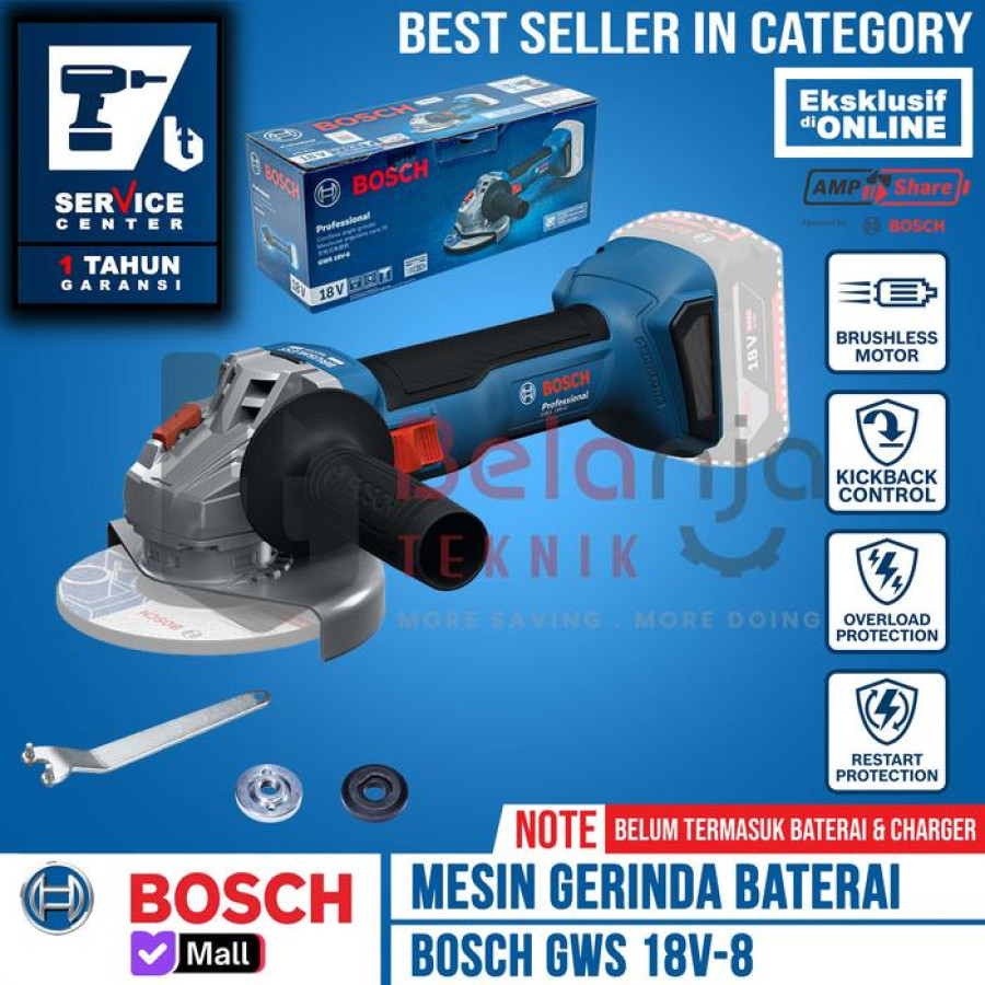 gerinda  cordless Merk Bosch gws 18V - utama