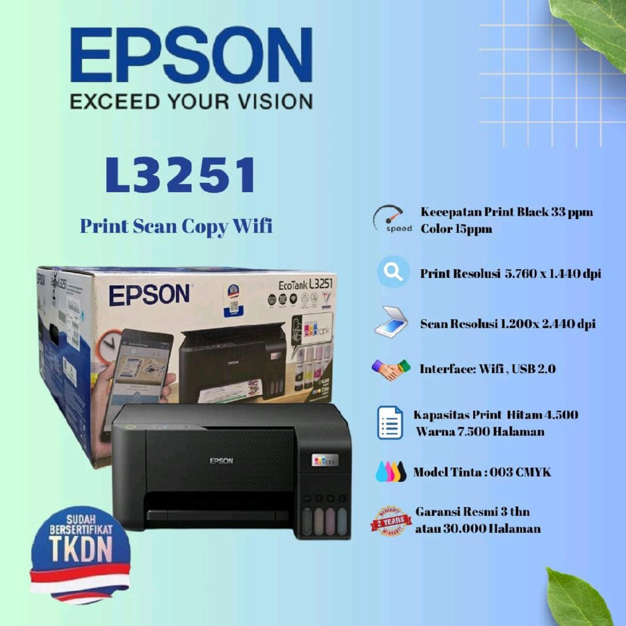 Printer Epson L3251 Multifungsi Printer Wifi - detail