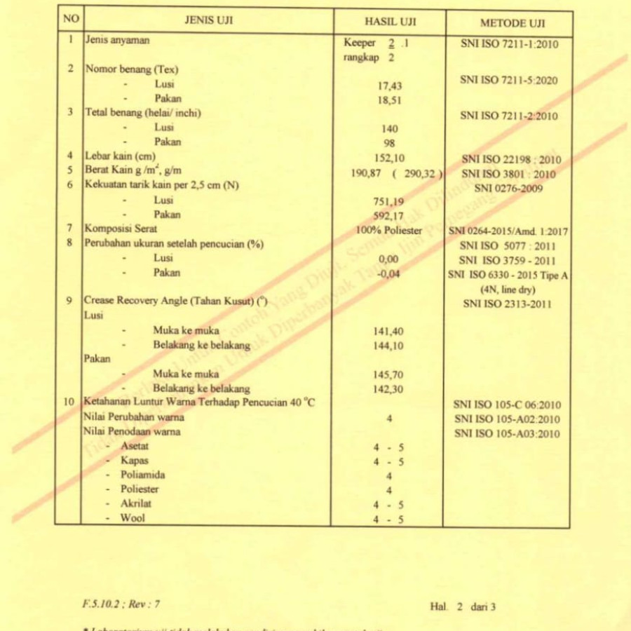 Bahan Pakaian Sipil Resmi TKDN - samping