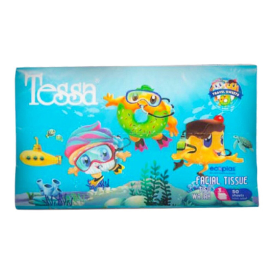 Tessa Tisu Travel Pack 50 Sheet Karakter