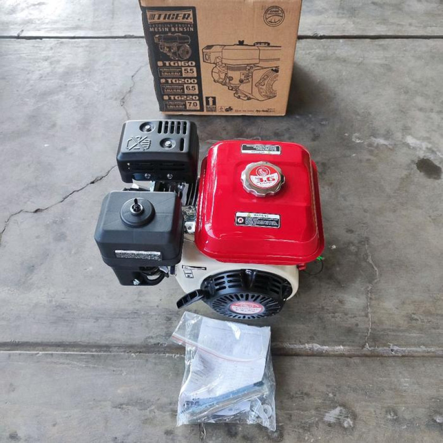 MESIN PENGGERAK BENSIN ENGGINE TIGER TG200 6,5HP GX200 - depan