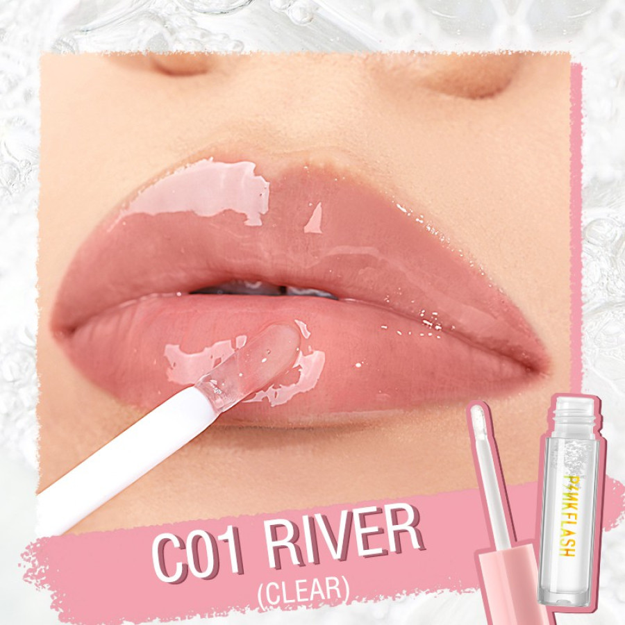 Pink Flash Lip Gloss Clear - utama