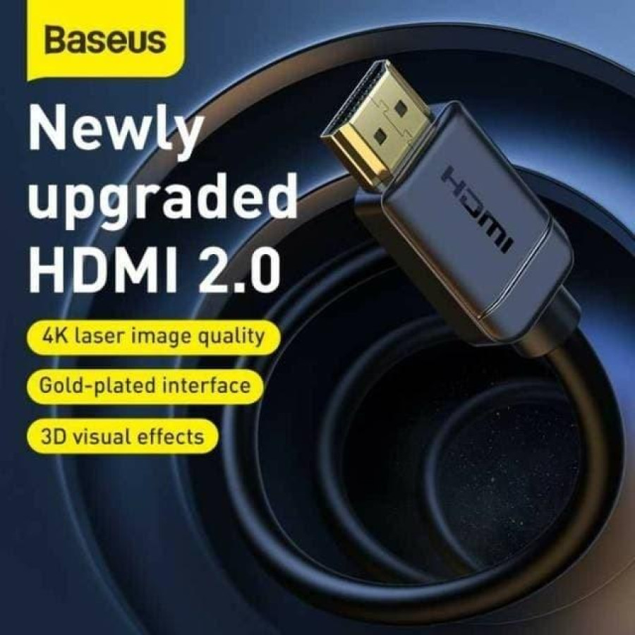 BASEUS HDMI 2.0 Cable 4K 60Hz 3D Gold Plate 1M
