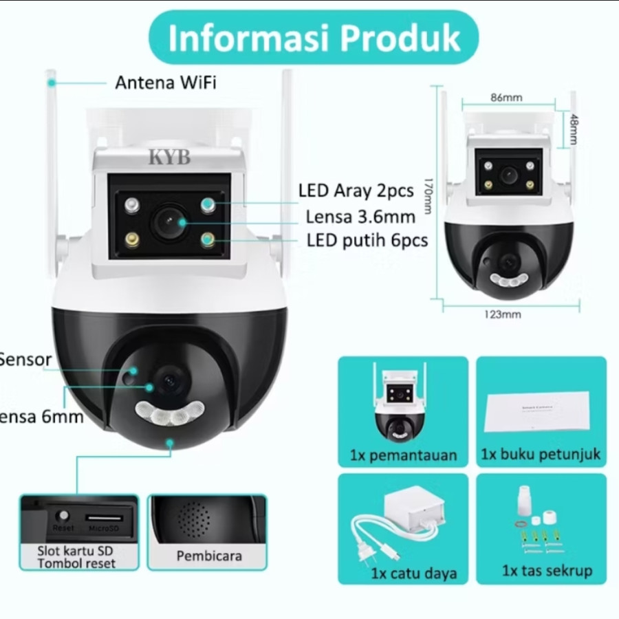Kamera KYB cctv dual kamera - utama