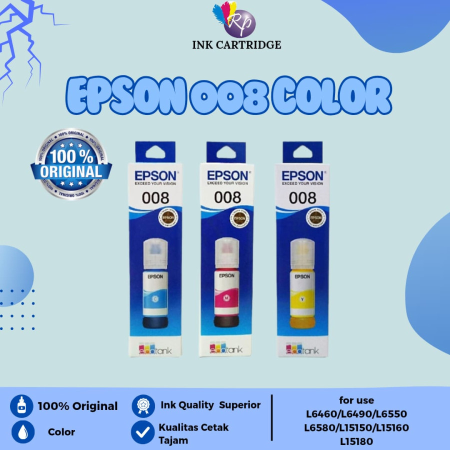 ORIGINAL TINTA EPSON 008 CYAN MAGENTA YELLOW