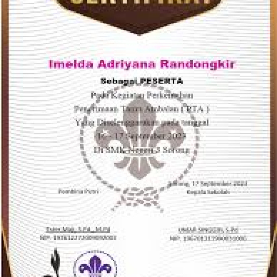 Cetak sertifikat Pramuka (PTA)