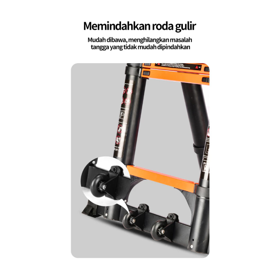 Tangga Teleskopik (2.5+2.5) 5M Aluminium Double Telescopic Ladder Merk MLHY - detail