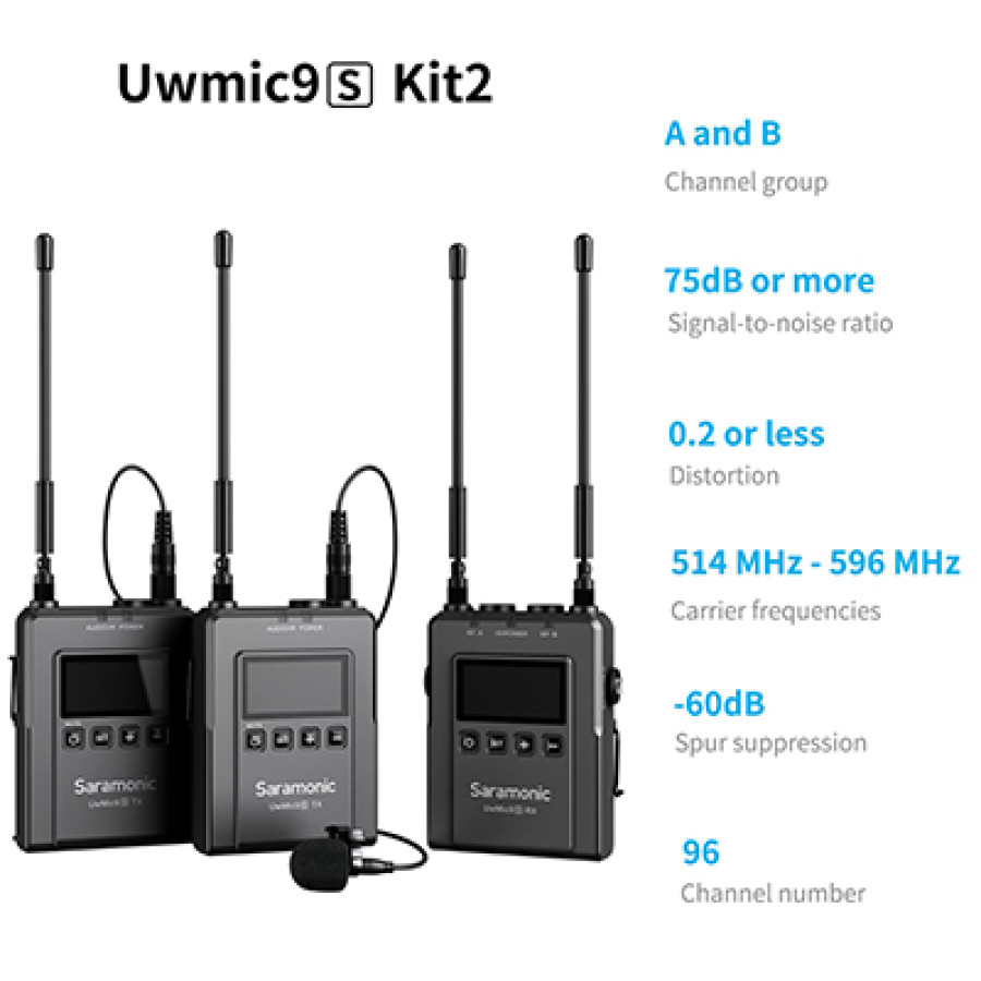 Saramonic UwMic9s Kit 2 Mini Wireless - depan