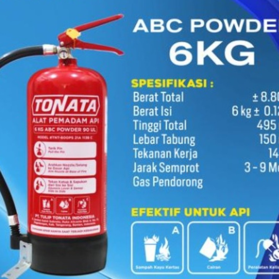 Tabung APAR Tonata ABC Powder 6kg SNI termasuk Box - samping