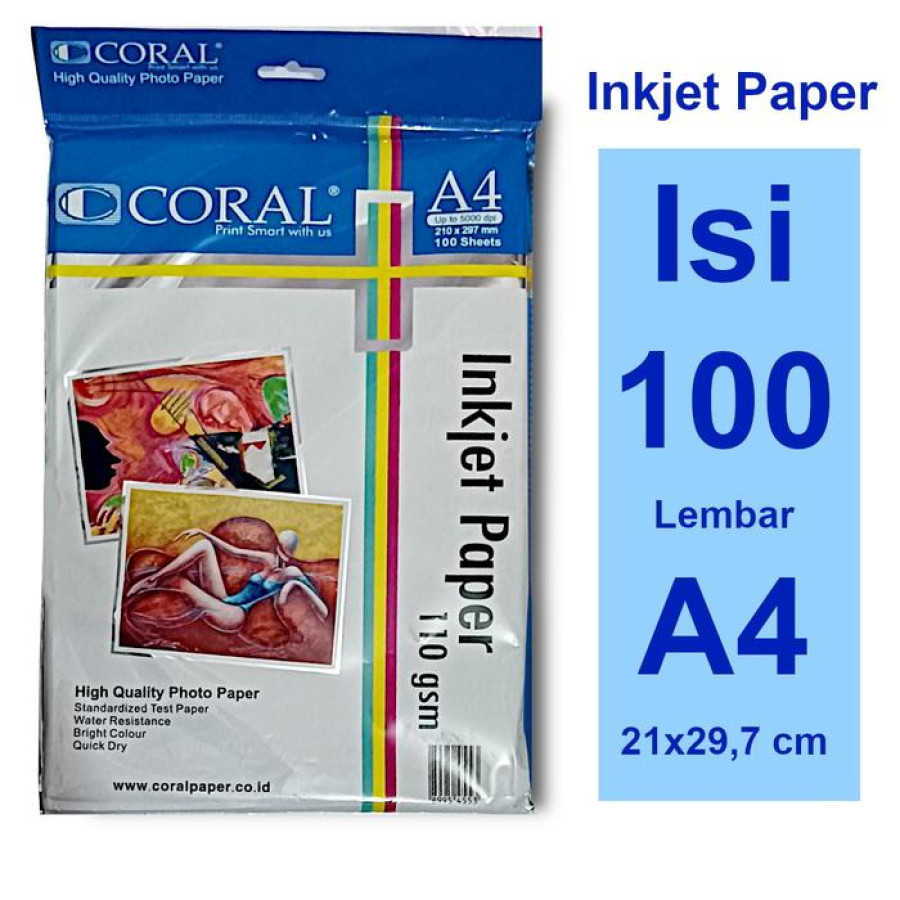 KERTAS FOTO CORAL UK A4 100 LEMBAR