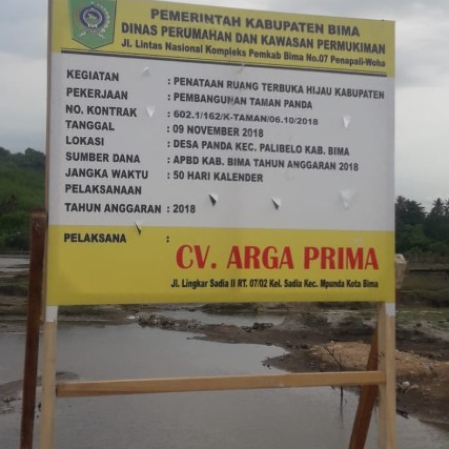 Plakat nama / plang nama kegiatan - samping