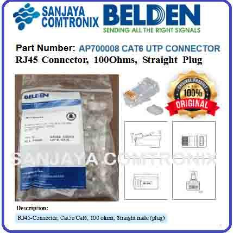 BELDEN AP700008 Konektor RJ45 Connector RJ45 Cat. 6 - depan