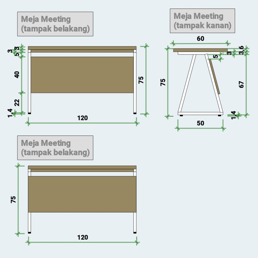 Meja Meeting Satuan