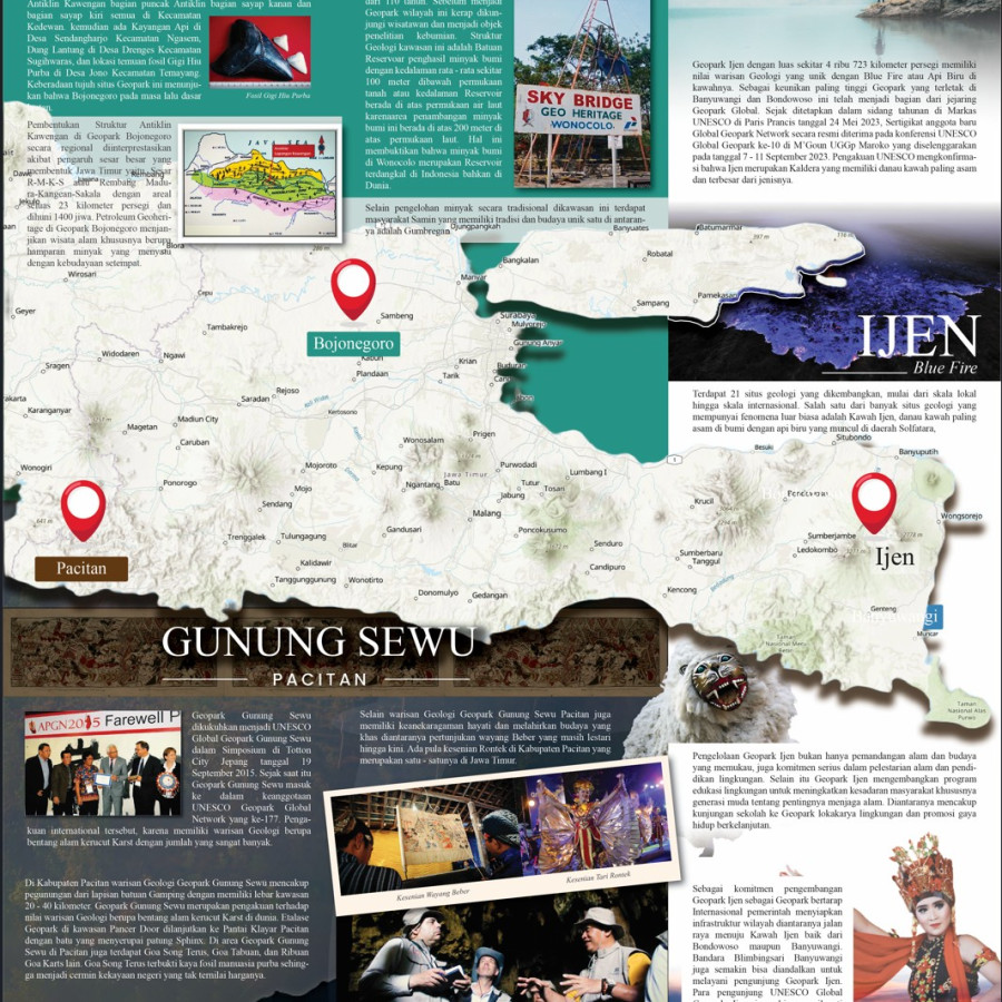 Cetak Leaflet Geopark dan Peti Koin Bermantra - depan