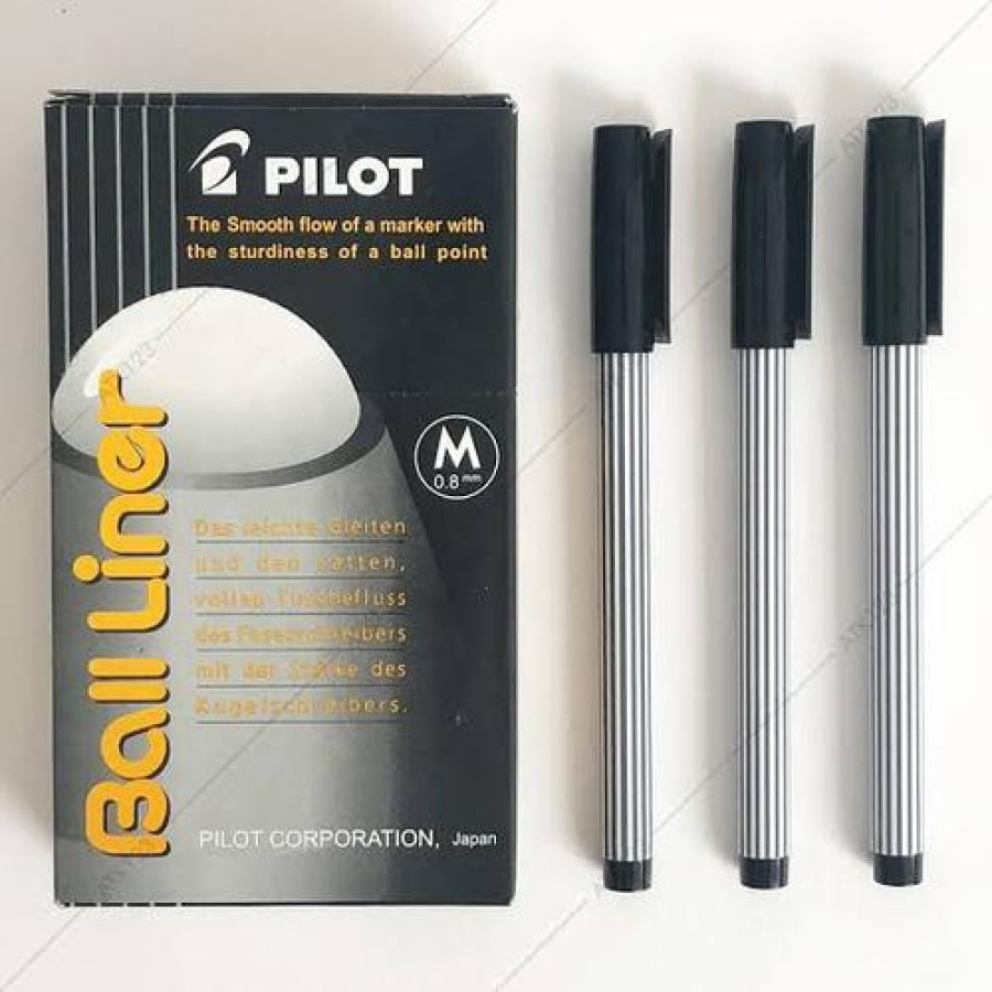 Ballpoint Ball Liner Tebal Hitam /isi 12 pcs - depan