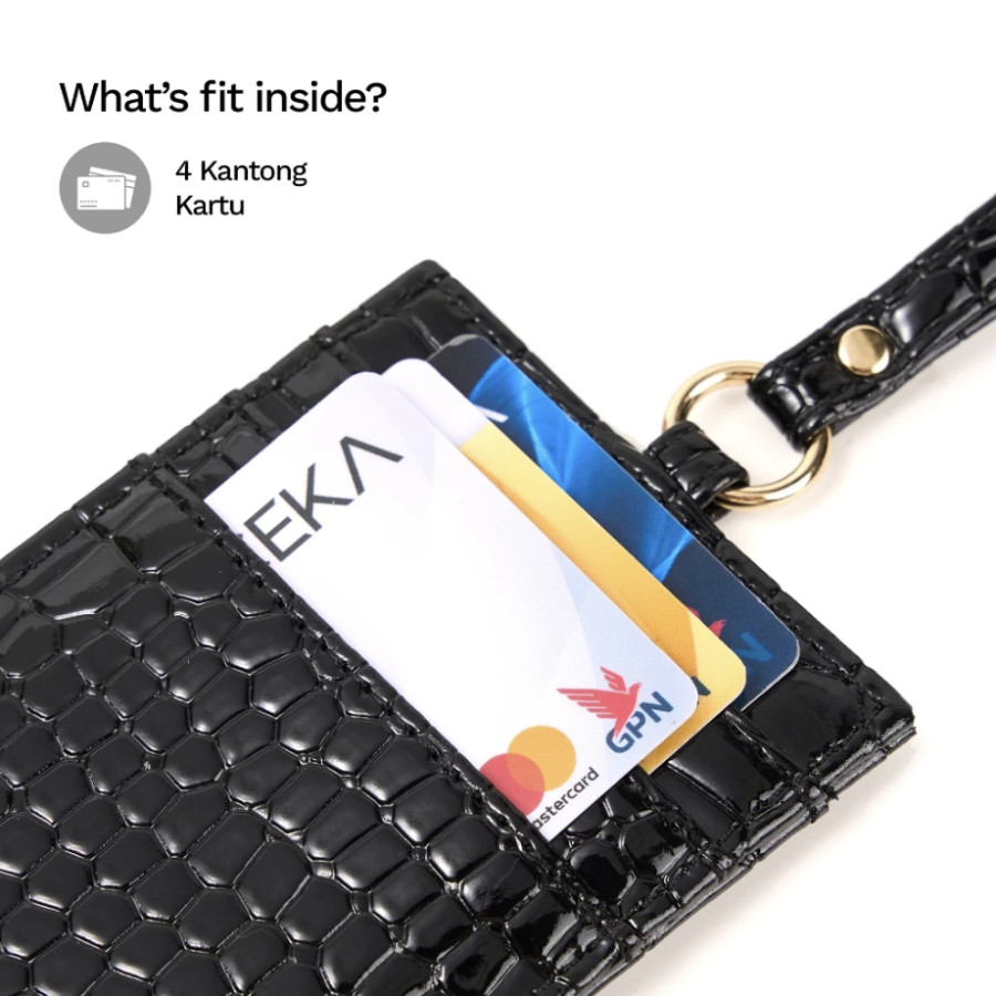 Lanyard Fiora Card Holder ID Name Tag Kartu Tanda Pengenal - samping