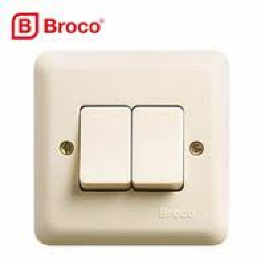 Saklar Seri 10A Saklar Seri Broco New Gee IB Cream (6622U) Double Switch Inbow Tanam 6622U-11