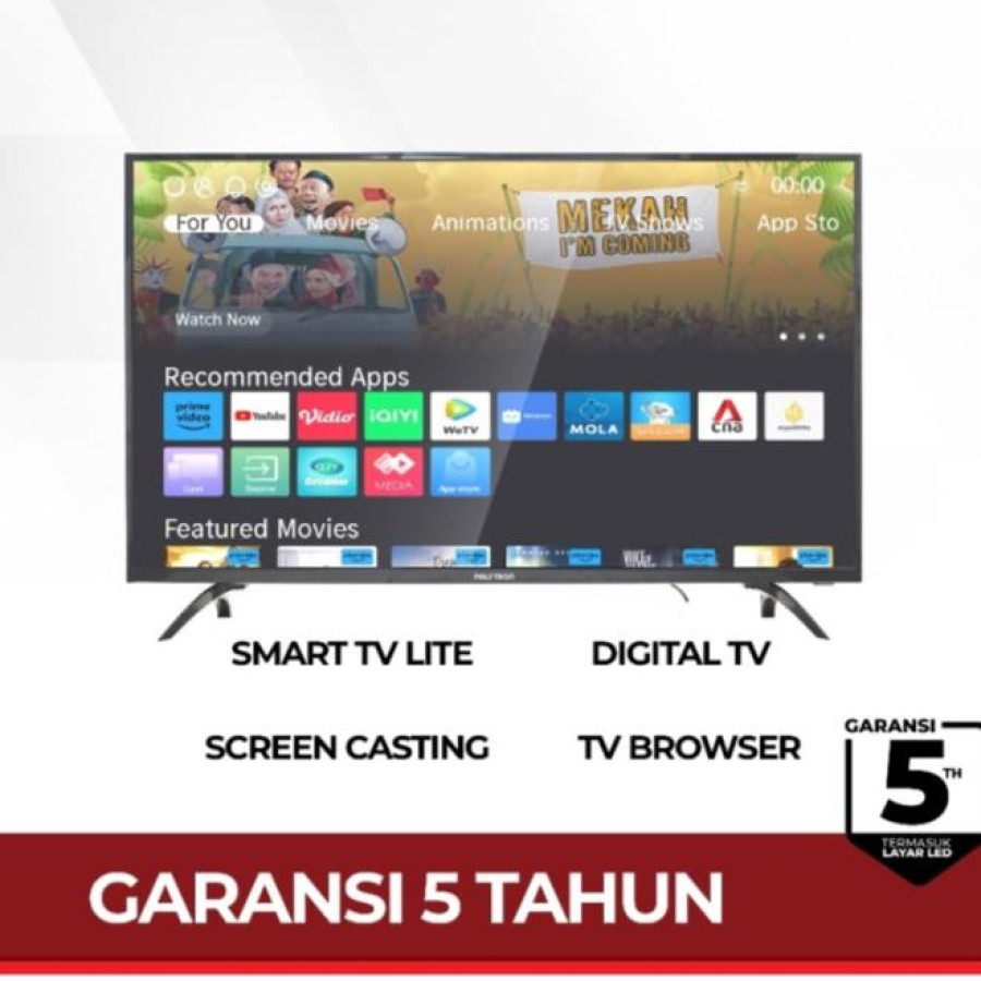 SMART TV FAST TRACK 43 inch PLD43CV8869 - Mulyo Teknik - depan