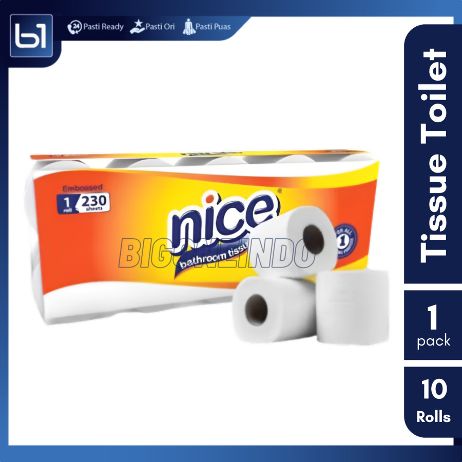 10 PC Tissue Gulung NICE - 10 PC Tissue Roll - Tissue Toilet NICE - samping