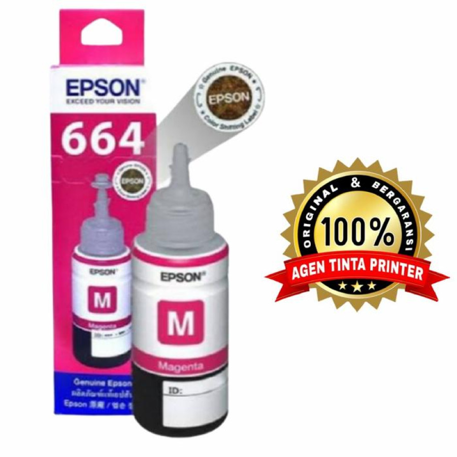 Tinta Printer Epson 664 Warna Magenta - depan