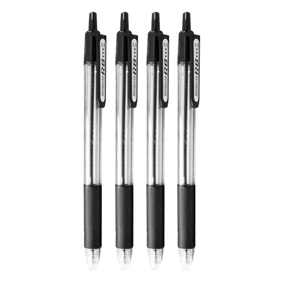 Ballpoint Cetek Standard R8 0.5mm Pulpen Hitam 12 PCS - depan