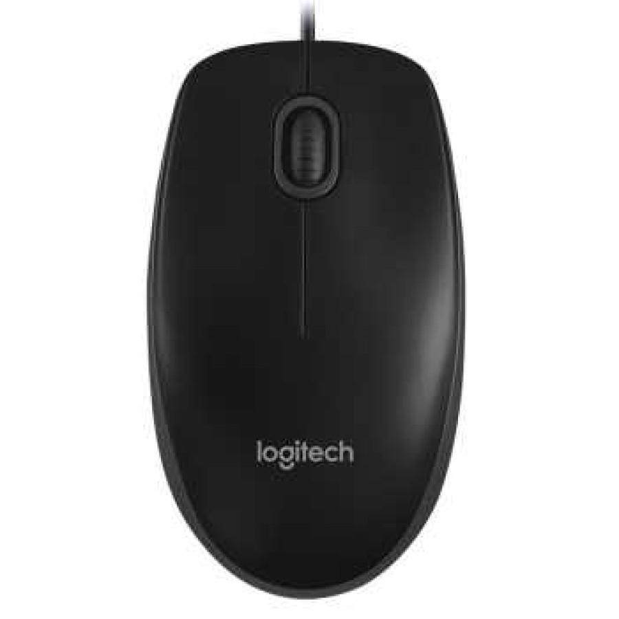 Logitech Wired Mouse - B100 - Black - utama