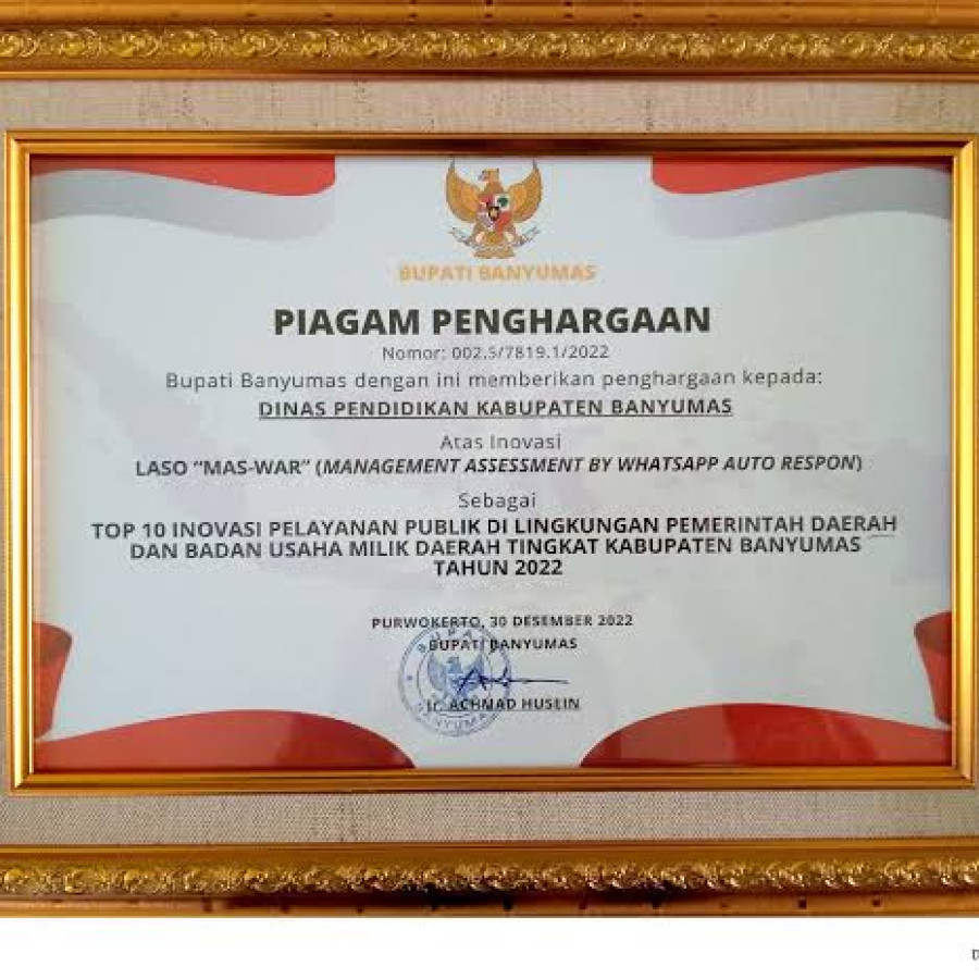 Cetak Piagam Ukuran A4+Frame Bahan Fiber - depan