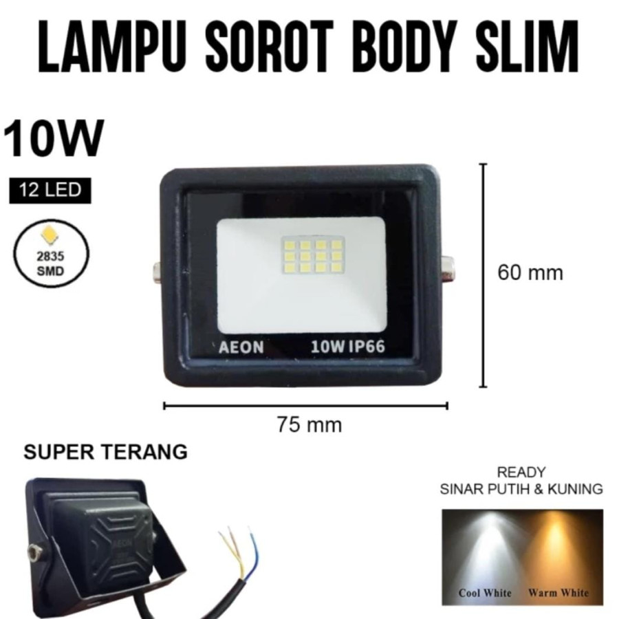 Lampu Sorot Body Slim 10w
