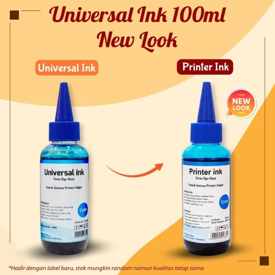TINTA ISI ULANG  EPSON ISI 100ML PAKET 4 WARNA ( PREMIUM INK ) - depan