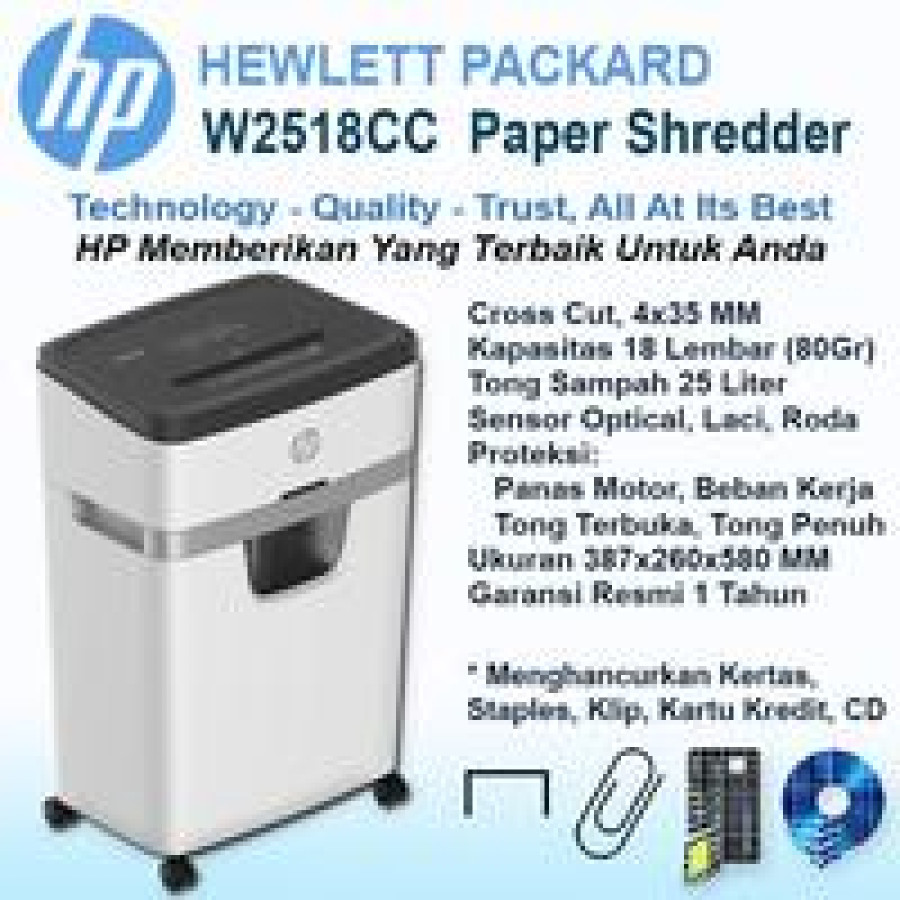 HP 2518 Paper shredder mesin penghancur kertas HP W2518CC - utama