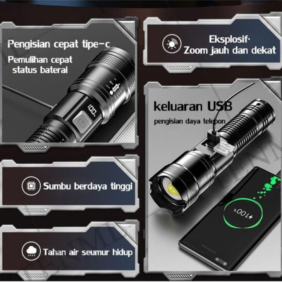 Senter Charger Zoom Telescopic