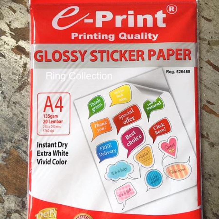 Kertas Stiker Glossy