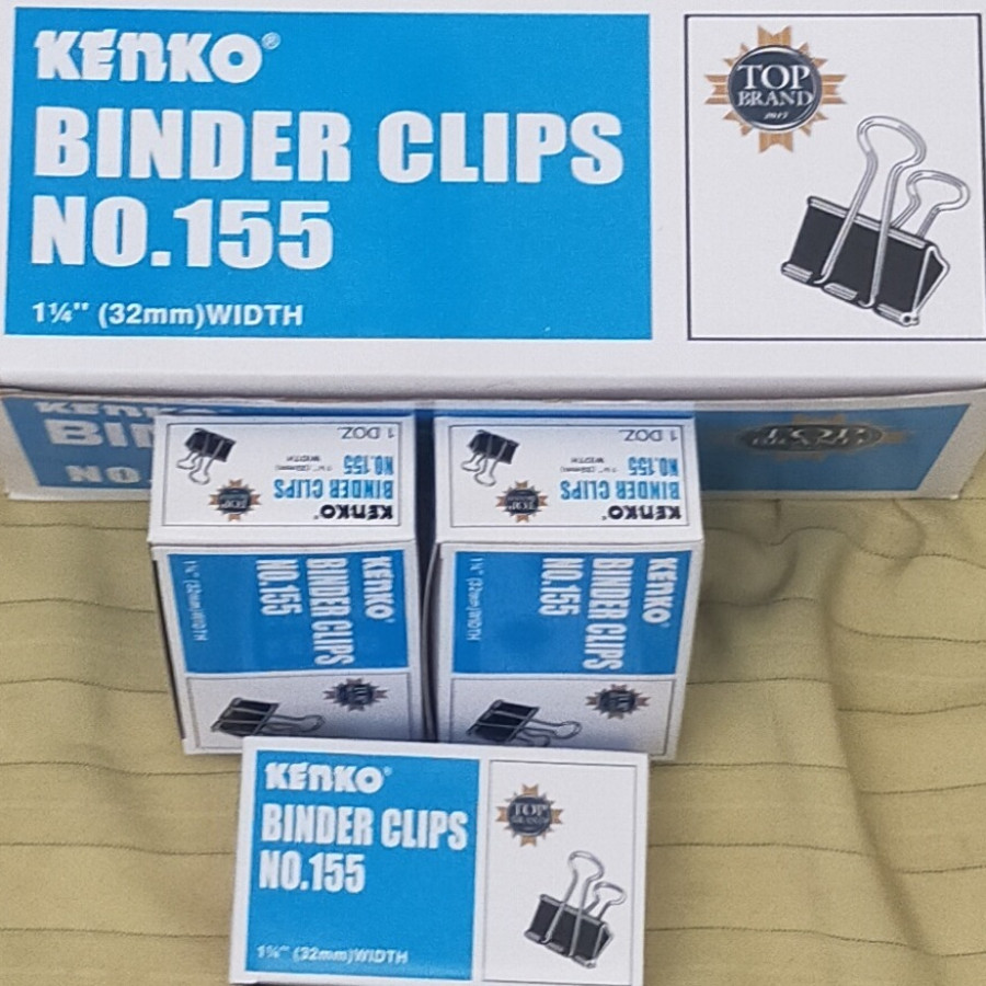 Binder Clips No.155, 12 box - KENKO