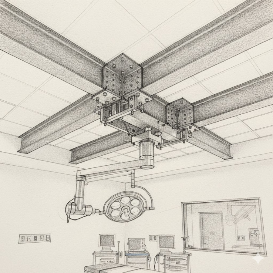 Rangka Dudukan Lampu Skylux Besi WF - depan