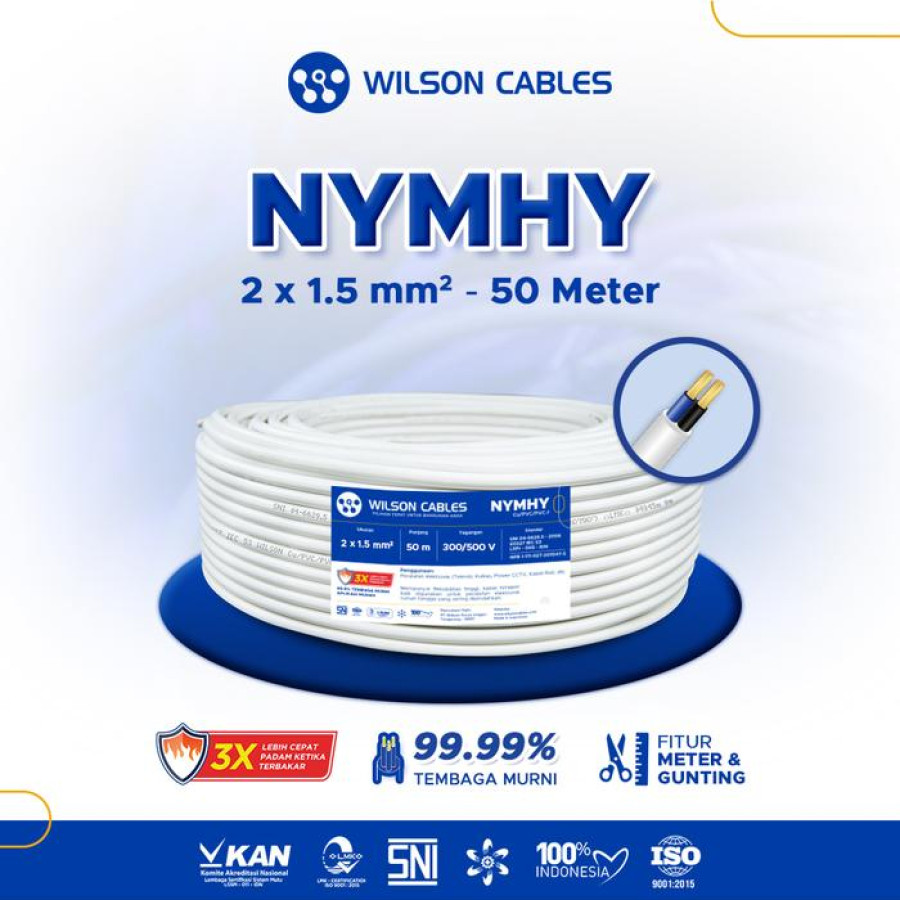 KABEL NYMHY 2x1.5 MM - 50 METER | WILSON - depan