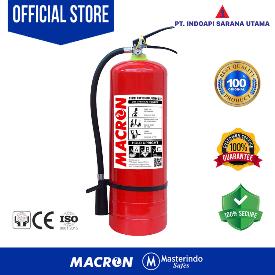 Apar Powder 3 kg / Alat Pemadam Api Macron Dry Chemical Powder 3 kg
