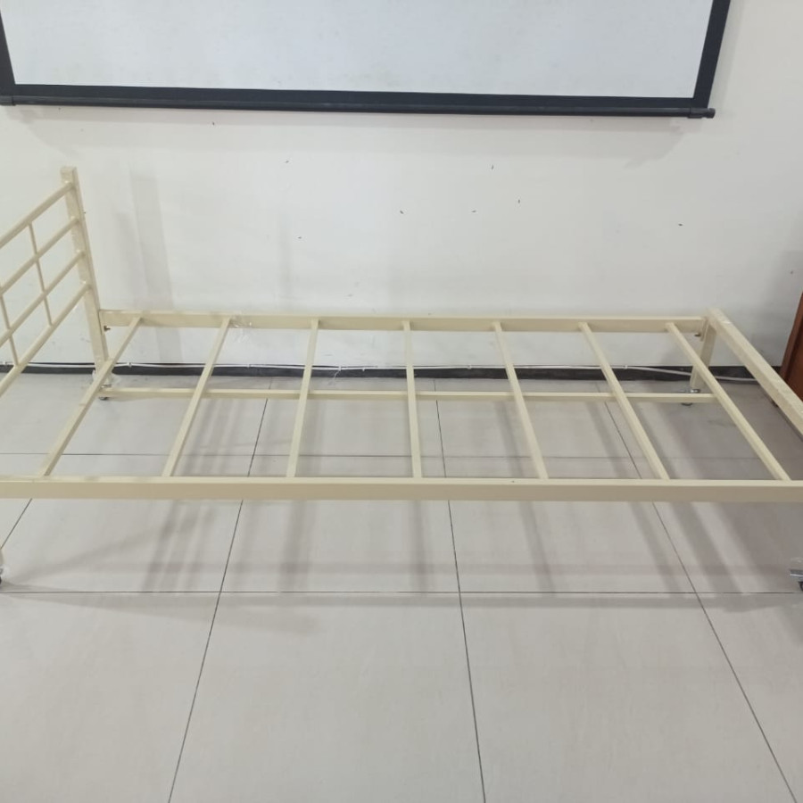 Dipan single bed besi custom beroda - utama