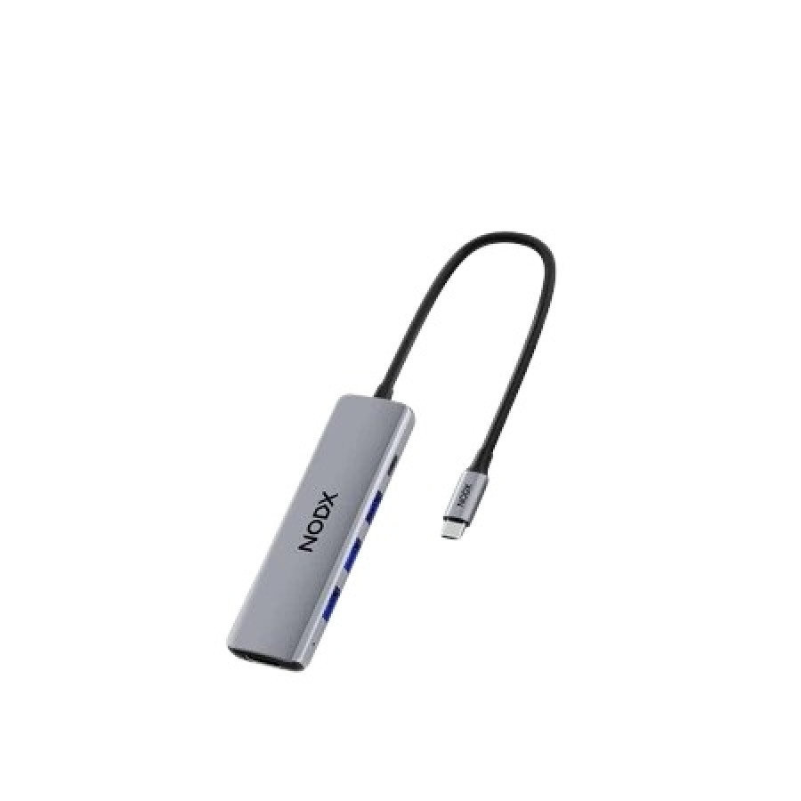 NODX Xport Lite USB Hub 5 in 1 - Grey [H03050]