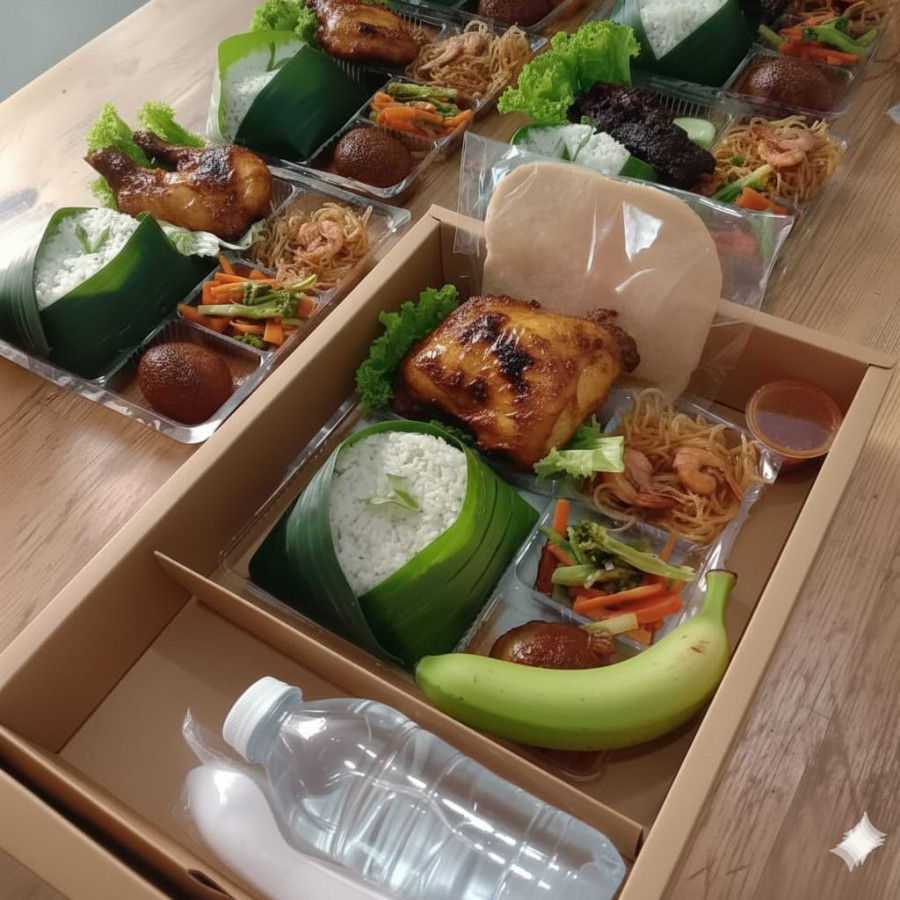Paket Nasi box dan air mineral - utama