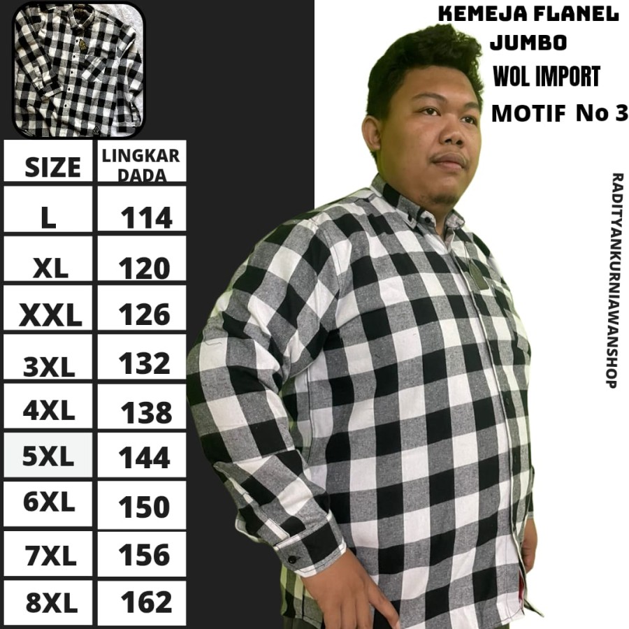 KEMEJA FLANEL JUMBO SIZE XXL - depan