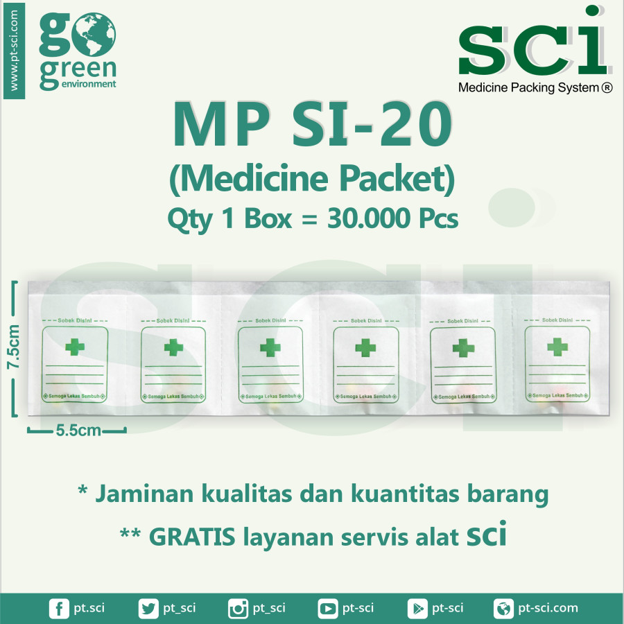 SCI SCI MP SI-20 (Medicine Packet SI-20) / Kertas Puyer (30.000) Pcs - utama