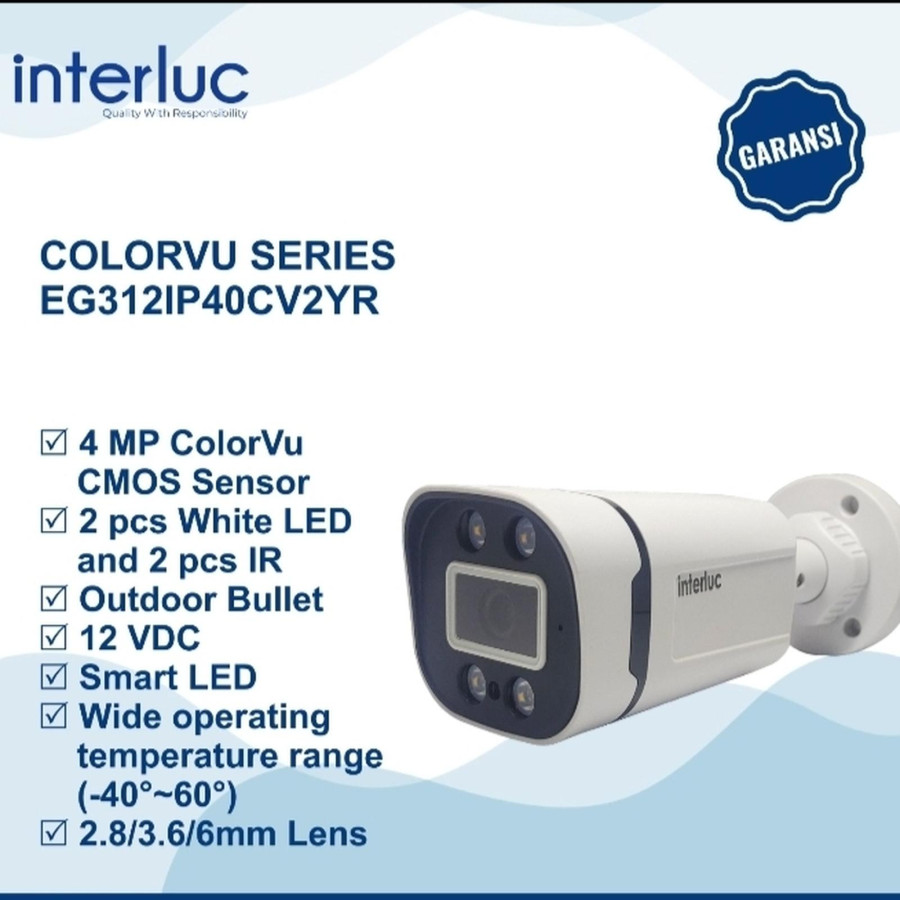 IPCAM INTERLUC EG 312 IP 40C V2 YR - depan
