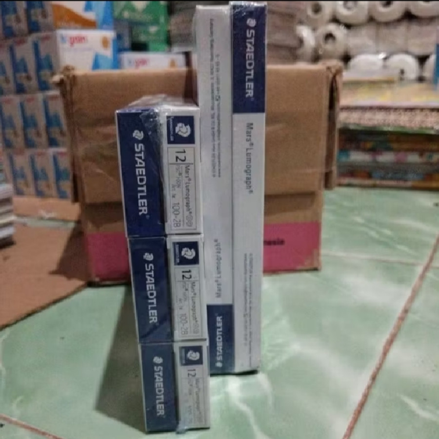 Pensil Steadler 2B 1 box (isi 6 pak = 1pak 12 lusin) - depan
