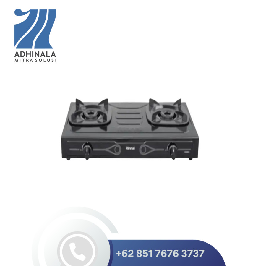 RINNAI Kompor Gas 2 Tungku Ceflon + Selang Regulator SNI - utama