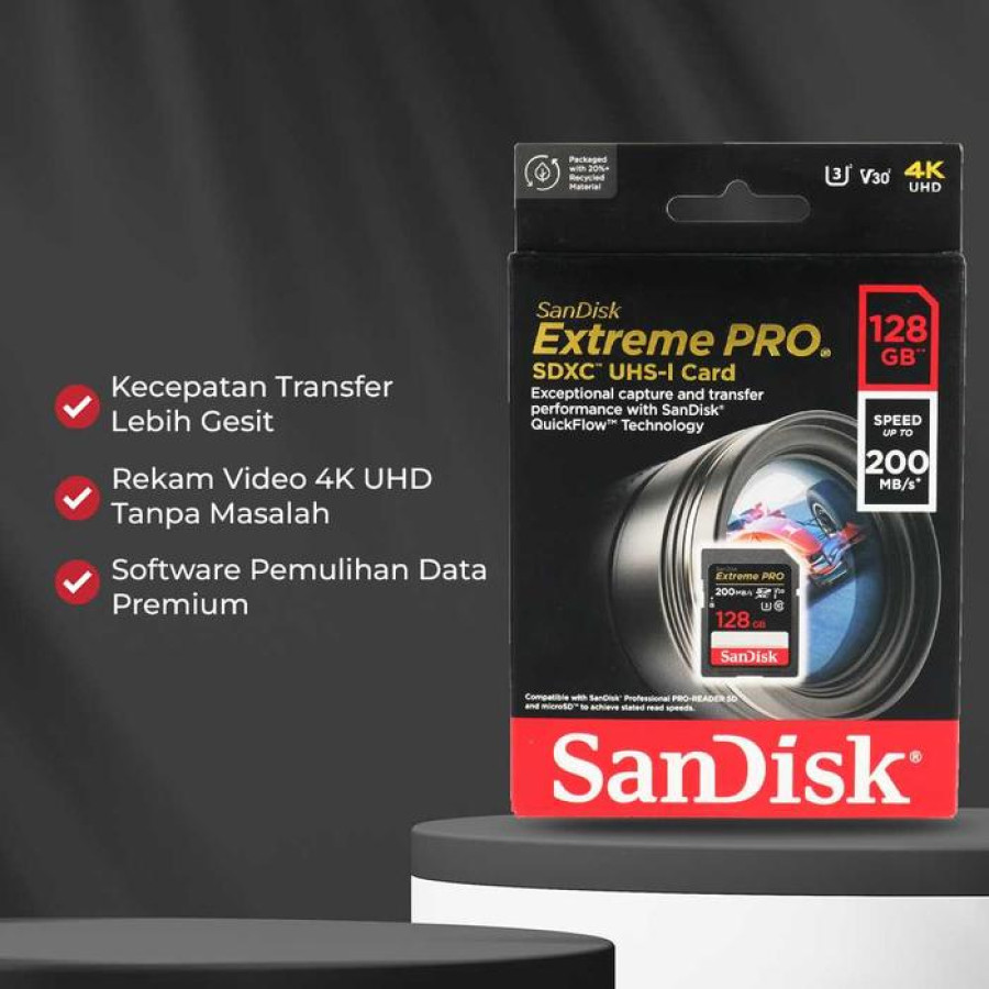 SD Card Sandisk SDXC Extreme Pro 128GB up to 200Mbps - samping