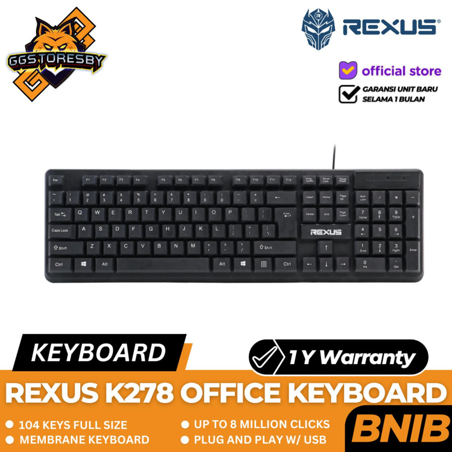 Keyboard REXUS K278 USB OFFICE