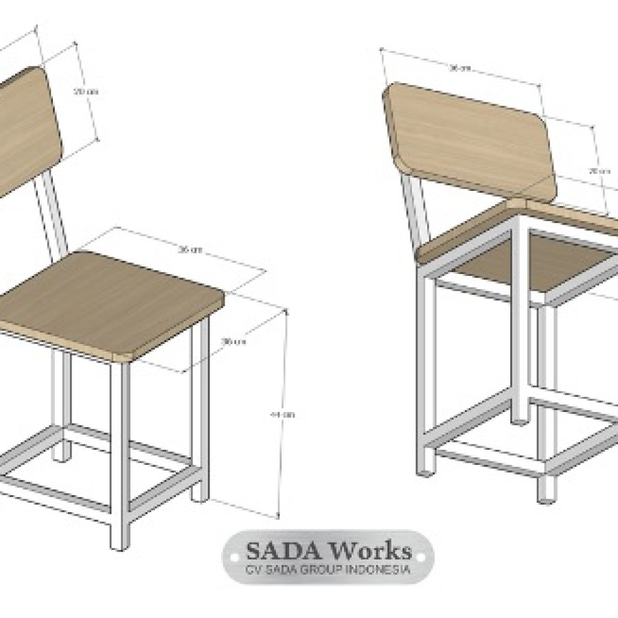 Meja Kursi Siswa Modern Classroom - detail