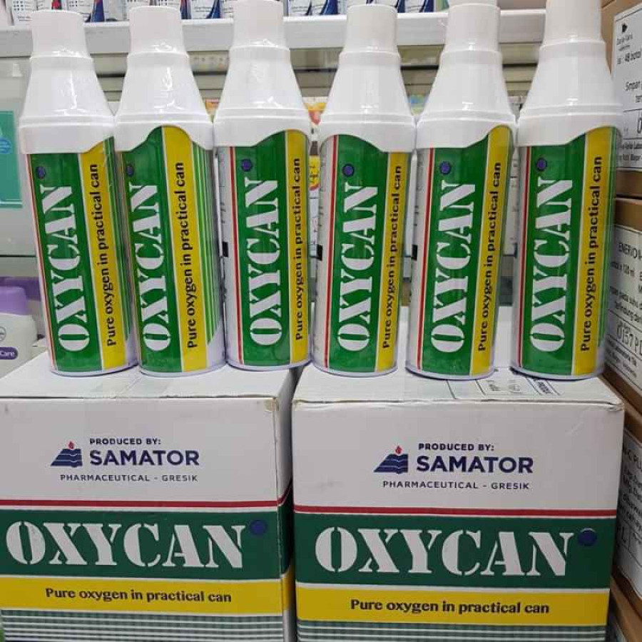 Oxycan Oksigen Portable Oxygen Kaleng 500cc - samping